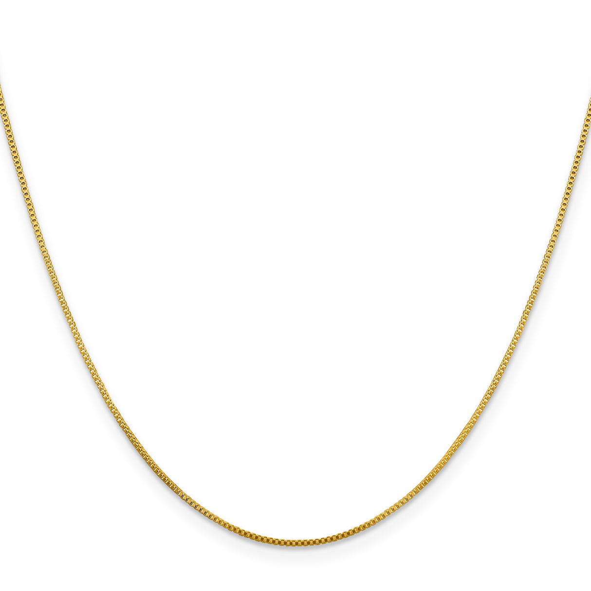 925 Yellow Gold 0.8 mm Box Chain Necklace, Solid