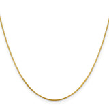 925 Yellow Gold 0.8 mm Box Chain Necklace, Solid