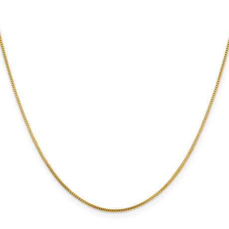 925 Yellow Gold 0.8 mm Box Chain Necklace, Solid