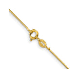 925 Yellow Gold 0.8 mm Box Chain Necklace, Solid alternate angle