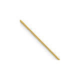925 Yellow Gold 0.8 mm Box Chain Necklace, Solid detail view