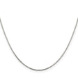 925 White Gold 0.8 mm Box Chain Necklace, Polished