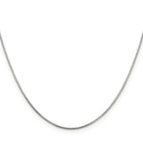 925 White Gold 0.8 mm Box Chain Necklace, Polished