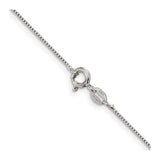 925 White Gold 0.8 mm Box Chain Necklace, Polished alternate angle