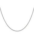925 White Gold 0.9 mm Box Chain Necklace, Polished