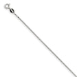 925 White Gold 0.9 mm Box Chain Anklet, Polished
