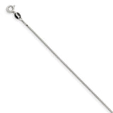 925 White Gold 0.9 mm Box Chain Anklet, Polished