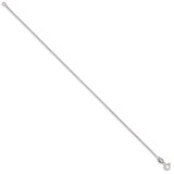 925 White Gold 0.9 mm Box Chain Bracelet, Polished alternate angle