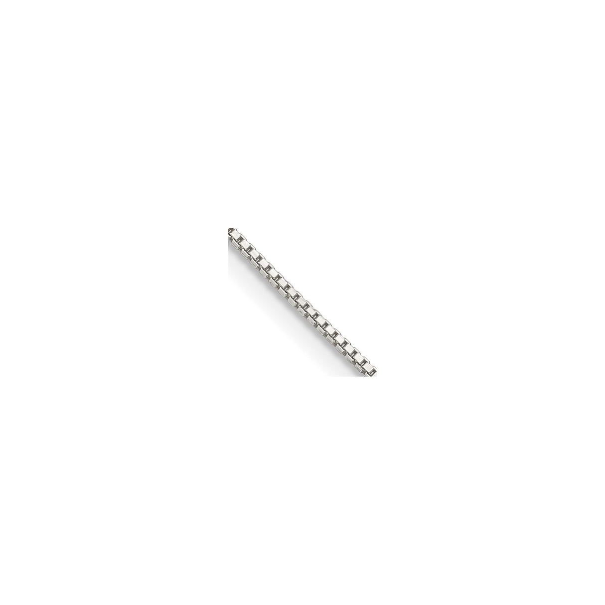 925 White Gold 0.9 mm Box Chain Necklace, Polished alternate angle