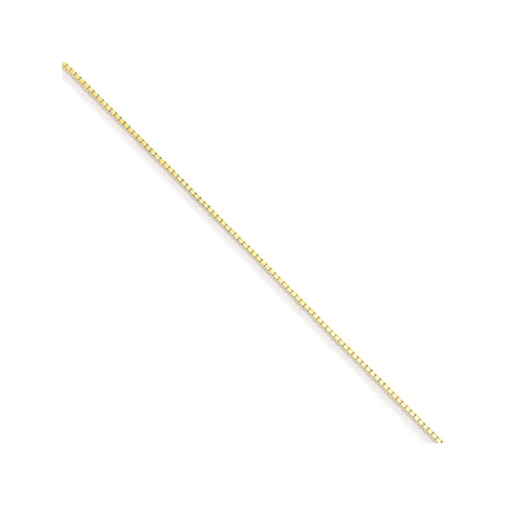 925 Yellow Gold 0.9 mm Box Chain Necklace, Solid