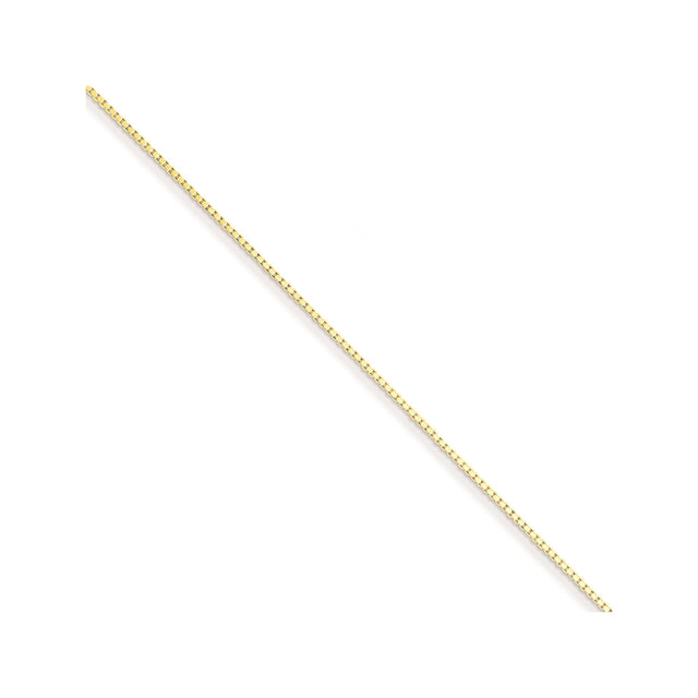925 Yellow Gold 0.9 mm Box Chain Necklace, Solid