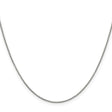 925 White Gold 0.9 mm Box Chain Necklace, Polished