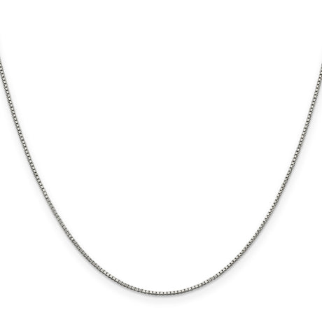 925 White Gold 0.9 mm Box Chain Necklace, Polished