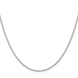 925 White Gold 1.1 mm Box Chain Necklace, Polished
