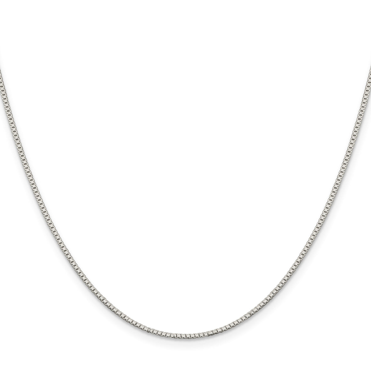 925 White Gold 1.1 mm Box Chain Necklace, Polished