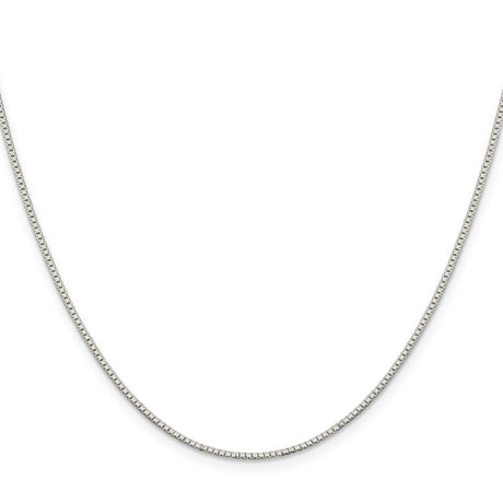 925 White Gold 1.1 mm Box Chain Necklace, Polished