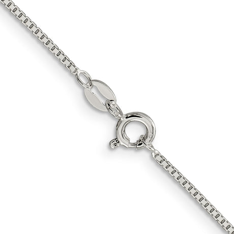 925 White Gold 1.1 mm Box Chain Necklace, Polished alternate angle