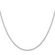 925 White Gold 1.1 mm Box Chain Necklace, Polished