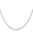 925 White Gold 1.25 mm Box Chain Necklace, Polished