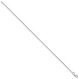 925 White Gold 1.25 mm Box Chain Bracelet, Polished alternate angle