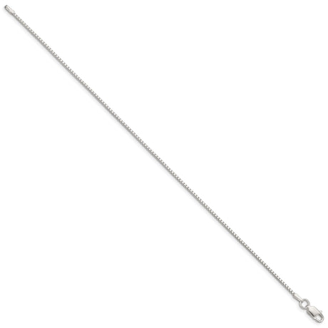 925 White Gold 1.25 mm Box Chain Bracelet, Polished alternate angle
