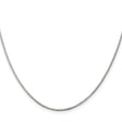 925 White Gold 1.25 mm Box Chain Necklace, Polished