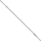 925 White Gold 1.25 mm Box Chain Necklace, Polished detail view