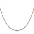 925 White Gold 1.4 mm Box Chain Necklace, Polished