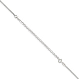 925 White Gold 1.4 mm Box Chain Necklace, Polished detail view