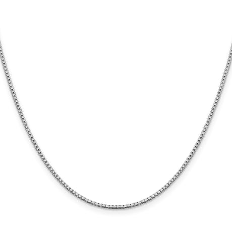 925 White Gold 1.4 mm Box Chain Necklace, Polished