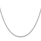 925 White Gold 1.4 mm Box Chain Necklace, Polished