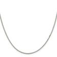 925 White Gold 1.5 mm Box Chain Necklace, Polished