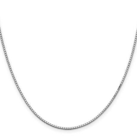 925 White Gold 1.5 mm Box Chain Necklace, Polished