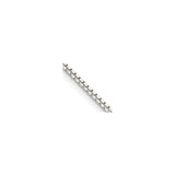 925 White Gold 1.5 mm Box Chain Necklace, Polished detail view