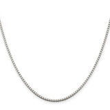 925 White Gold 1.75 mm Box Chain Necklace, Polished