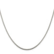 925 White Gold 1.75 mm Box Chain Necklace, Polished