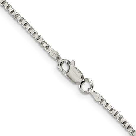 925 White Gold 1.75 mm Box Chain Necklace, Polished alternate angle