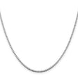925 White Gold 1.75 mm Box Chain Necklace, Polished