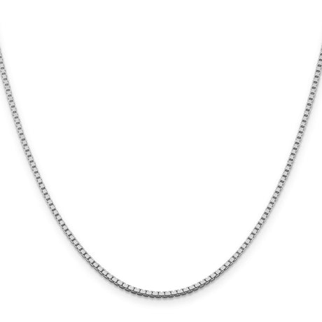 925 White Gold 1.75 mm Box Chain Necklace, Polished