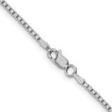 925 White Gold 1.75 mm Box Chain Necklace, Polished alternate angle
