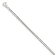 925 White Gold 1.9 mm Box Chain Bracelet, Polished