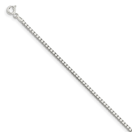 925 White Gold 1.9 mm Box Chain Bracelet, Polished