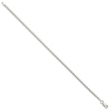 925 White Gold 1.9 mm Box Chain Bracelet, Polished alternate angle