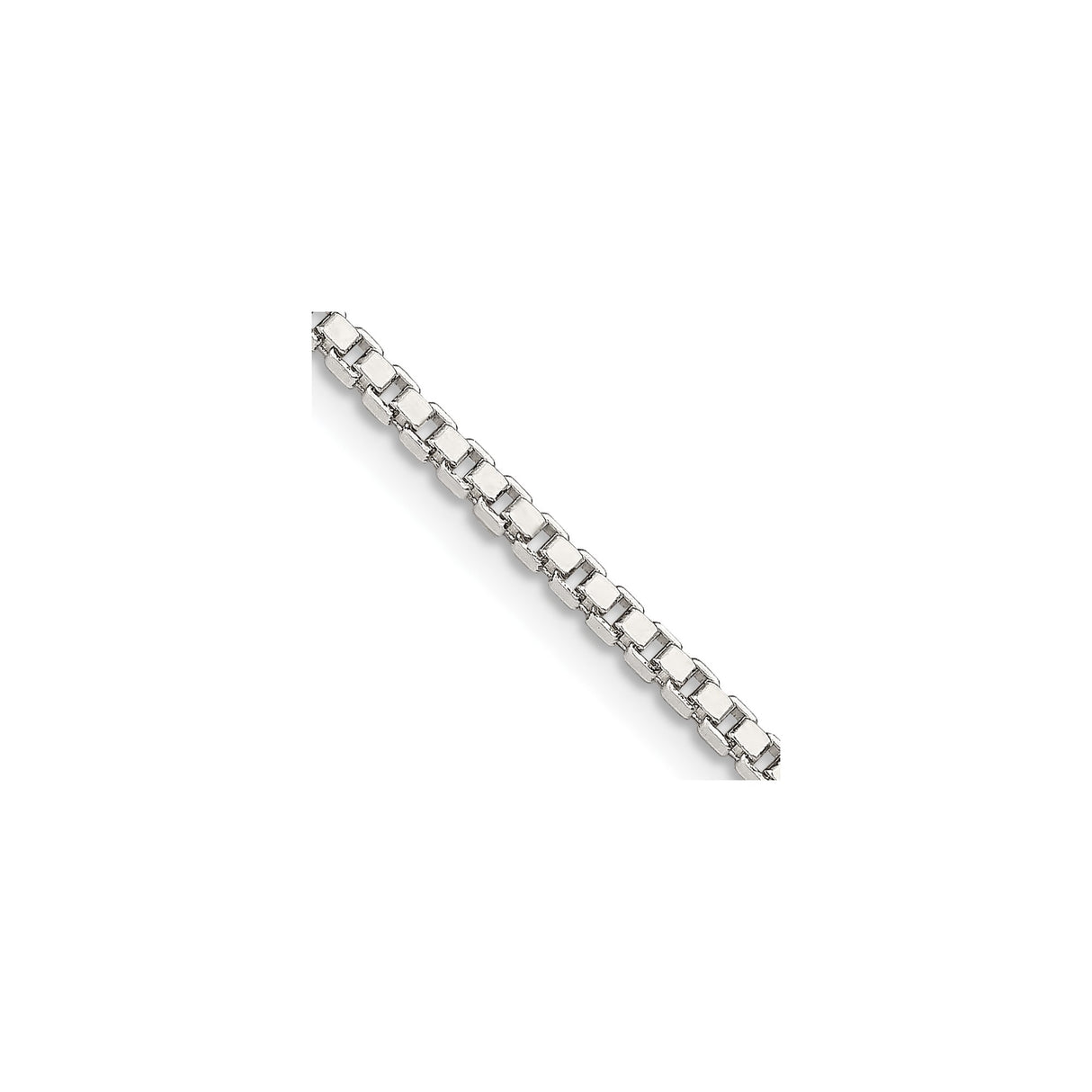 925 White Gold 2 mm Box Chain Necklace, Polished alternate angle