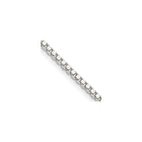 925 White Gold 2 mm Box Chain Necklace, Polished alternate angle