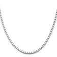 925 White Gold 3 mm Box Chain Necklace, Polished