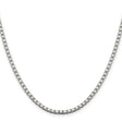 925 White Gold 3.25 mm Box Chain Necklace, Polished