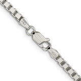 925 White Gold 3.25 mm Box Chain Necklace, Polished alternate angle