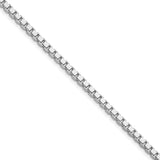 925 White Gold 3.25 mm Box Chain Necklace, Polished detail view