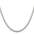 925 White Gold 3.75 mm Box Chain Necklace, Polished